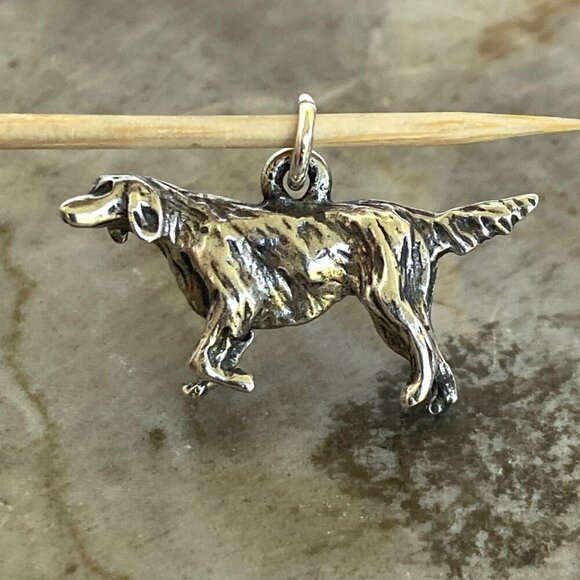 VTG Sterling Silver 925 3 Dimensional Irish Setter Irish Pointer Dog Puppy Charm